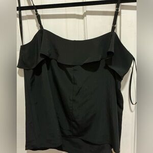 She + Sky Black Ruffle Camisole
